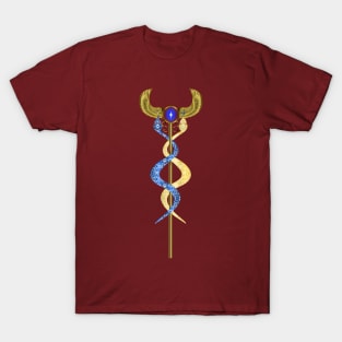 Orisha Inle Double Serpents Healing Staff T-Shirt